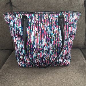 Vera Bradley Ella Tote Bag Watercolor Brushstrokes